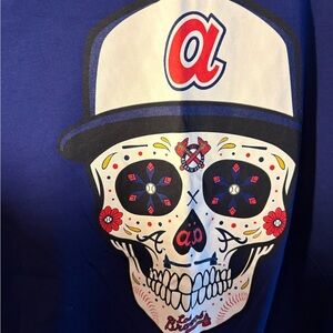 New Era Royal Blue Atlanta Braves Sugar Skull T-Shirt